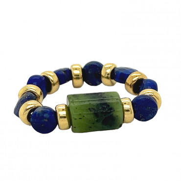 Pierścionek Lapis Lazuli Nefryt No.312